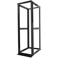 GLOBALRACK 4-Post 42U Open Frame Server Rack/19in Server Network Rack Adjustable Depth 24-35inch Suitable for Computer/Audio Video/Data/IT Equipment/Cold Rolled Steel Heavy Duty Rack (4POST RACK-042)