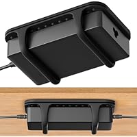 Universal Silicone Laptop Charger Holder,Under Desk Power Brick Mount Organizer for Charging Brick & Cables,Flexible Non-Slip Power Bricks Mount,Secure Supply Holder for Laptop Charger,Black