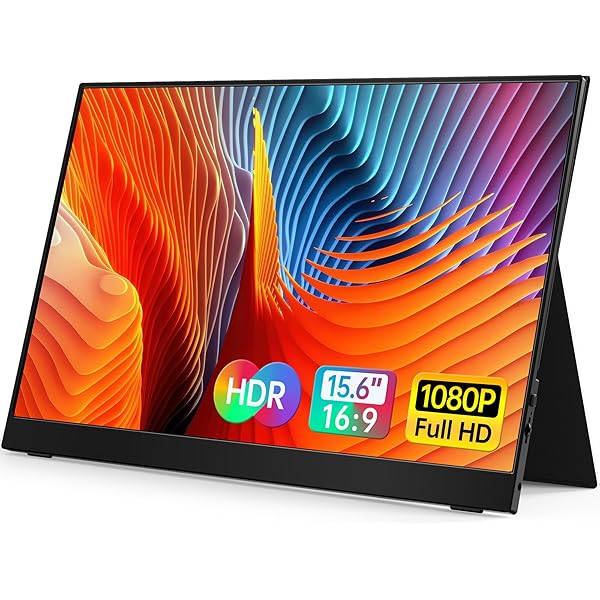 Portable-Monitor-for-Laptop - 15.6'' 1080P FHD IPS Display USB-C HDMI Portable Monitor for Laptop with Cover and Speakers External Monitor for Laptop/PC/Mac/Phone/Xbox Switch/PS4/